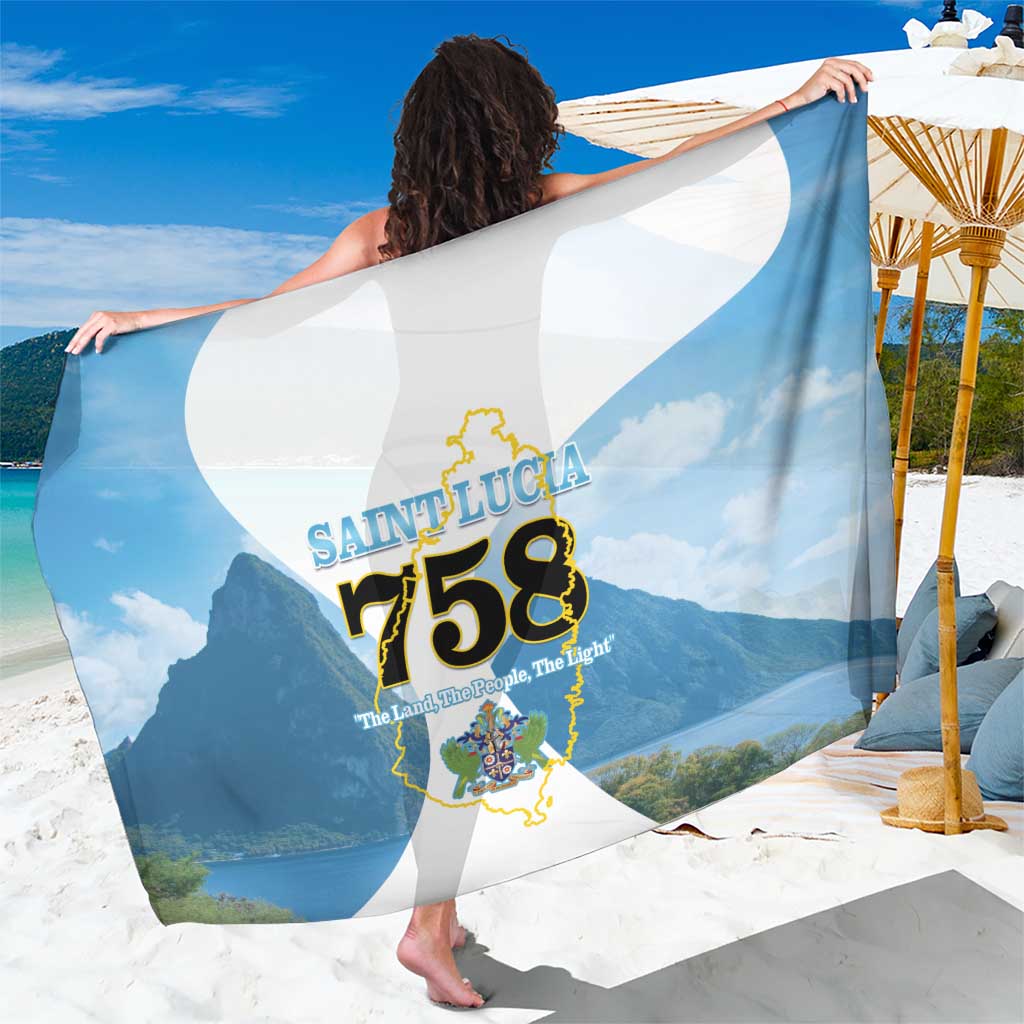 Proud To Be Saint Lucia 758 Sarong Pitons With Map