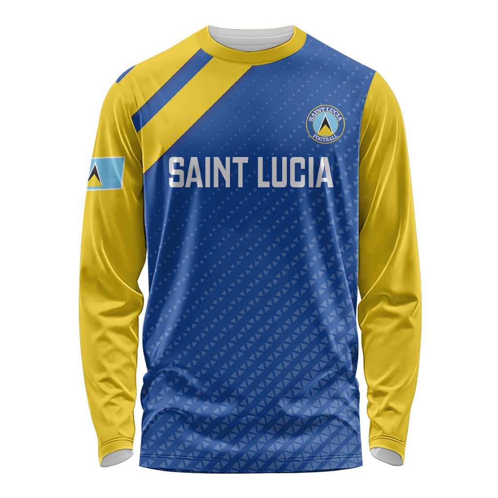 Custom Saint Lucia Football Long Sleeve Shirt 2025 Go Champions - Wonder Print Shop