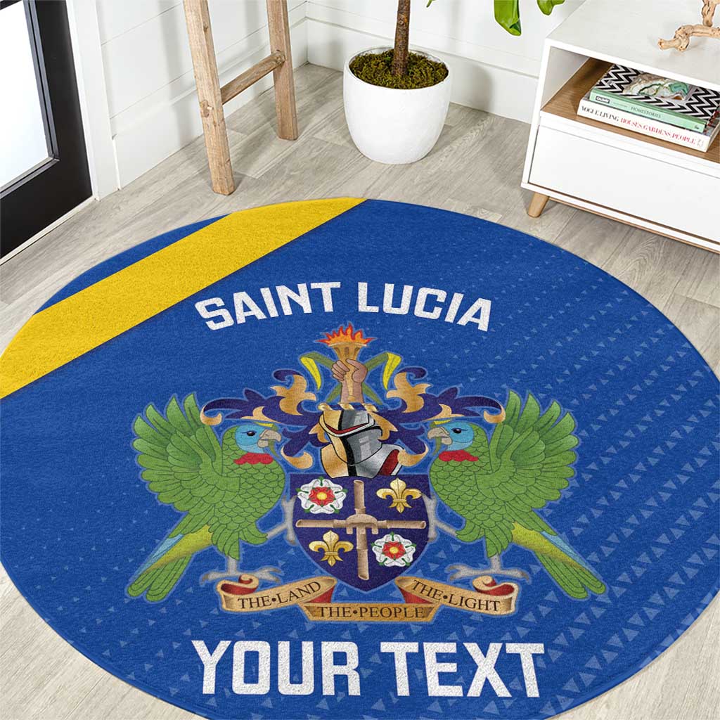 Custom Saint Lucia Football Round Carpet 2025 Go Champions