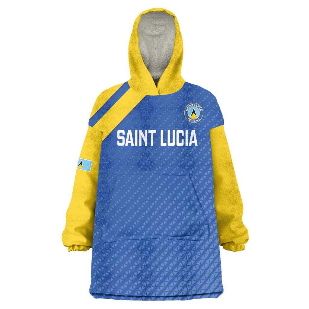 Custom Saint Lucia Football Wearable Blanket Hoodie 2025 Go Champions