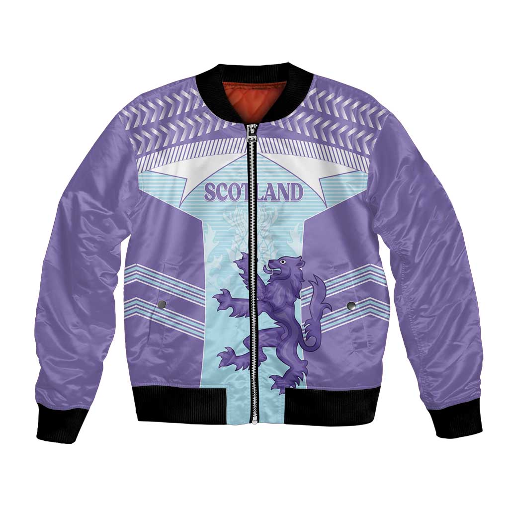 Scotland Football Custom Bomber Jacket 2026 Come On Scottish Dragon Thistle Cyan - Wonder Print Shop