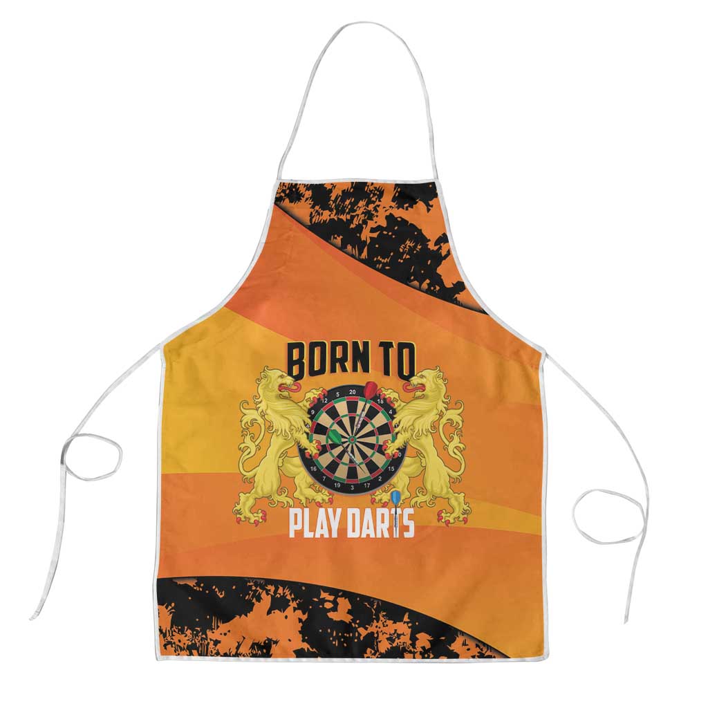 Netherlands Darts Apron Born To Play Darts Grunge Style - Wonder Print Shop