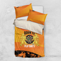 Netherlands Darts Bedding Set Born To Play Darts Grunge Style - Wonder Print Shop