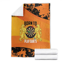 Netherlands Darts Blanket Born To Play Darts Grunge Style - Wonder Print Shop