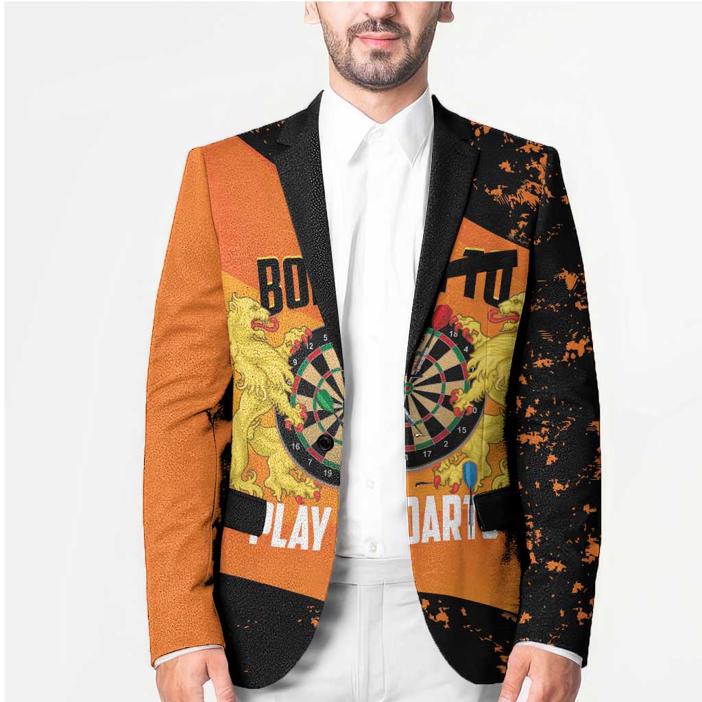 Personalised Netherlands Darts Blazer Born To Play Darts Grunge Style - Wonder Print Shop