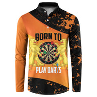 Personalised Netherlands Darts Button Sweatshirt Born To Play Darts Grunge Style - Wonder Print Shop