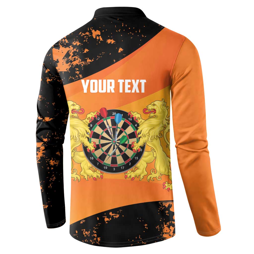 Personalised Netherlands Darts Button Sweatshirt Born To Play Darts Grunge Style - Wonder Print Shop