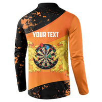 Personalised Netherlands Darts Button Sweatshirt Born To Play Darts Grunge Style - Wonder Print Shop
