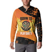 Personalised Netherlands Darts Button Sweatshirt Born To Play Darts Grunge Style - Wonder Print Shop