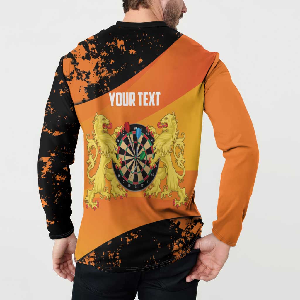 Personalised Netherlands Darts Button Sweatshirt Born To Play Darts Grunge Style - Wonder Print Shop