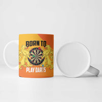 Personalised Netherlands Darts Ceramic Mug Born To Play Darts Grunge Style - Wonder Print Shop