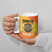 Personalised Netherlands Darts Ceramic Mug Born To Play Darts Grunge Style - Wonder Print Shop