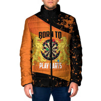 Personalised Netherlands Darts Padded Jacket Born To Play Darts Grunge Style - Wonder Print Shop