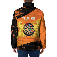 Personalised Netherlands Darts Padded Jacket Born To Play Darts Grunge Style - Wonder Print Shop