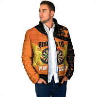 Personalised Netherlands Darts Padded Jacket Born To Play Darts Grunge Style - Wonder Print Shop