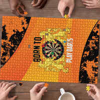 Netherlands Darts Puzzle Born To Play Darts Grunge Style - Wonder Print Shop