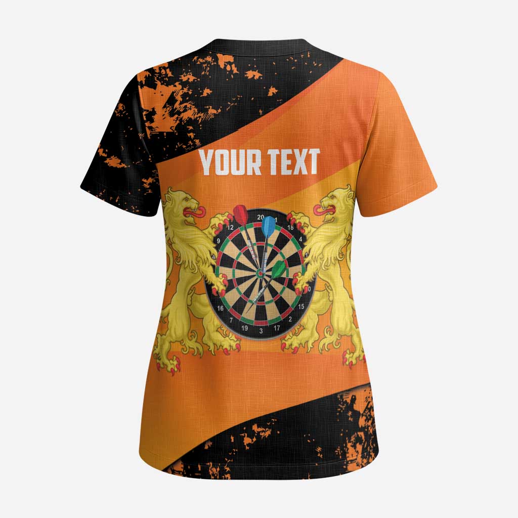 Personalised Netherlands Darts Scrub Top Born To Play Darts Grunge Style - Wonder Print Shop