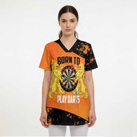 Personalised Netherlands Darts Scrub Top Born To Play Darts Grunge Style - Wonder Print Shop
