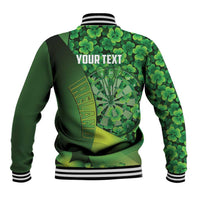 Personalised Ireland Darts Baseball Jacket Dartboard Irish Shamrock Pattern - Wonder Print Shop