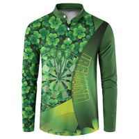 Personalised Ireland Darts Button Sweatshirt Dartboard Irish Shamrock Pattern - Wonder Print Shop