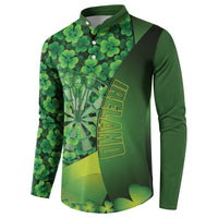 Personalised Ireland Darts Button Sweatshirt Dartboard Irish Shamrock Pattern - Wonder Print Shop