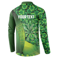 Personalised Ireland Darts Button Sweatshirt Dartboard Irish Shamrock Pattern - Wonder Print Shop