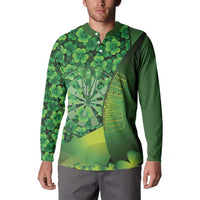 Personalised Ireland Darts Button Sweatshirt Dartboard Irish Shamrock Pattern - Wonder Print Shop