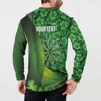 Personalised Ireland Darts Button Sweatshirt Dartboard Irish Shamrock Pattern - Wonder Print Shop