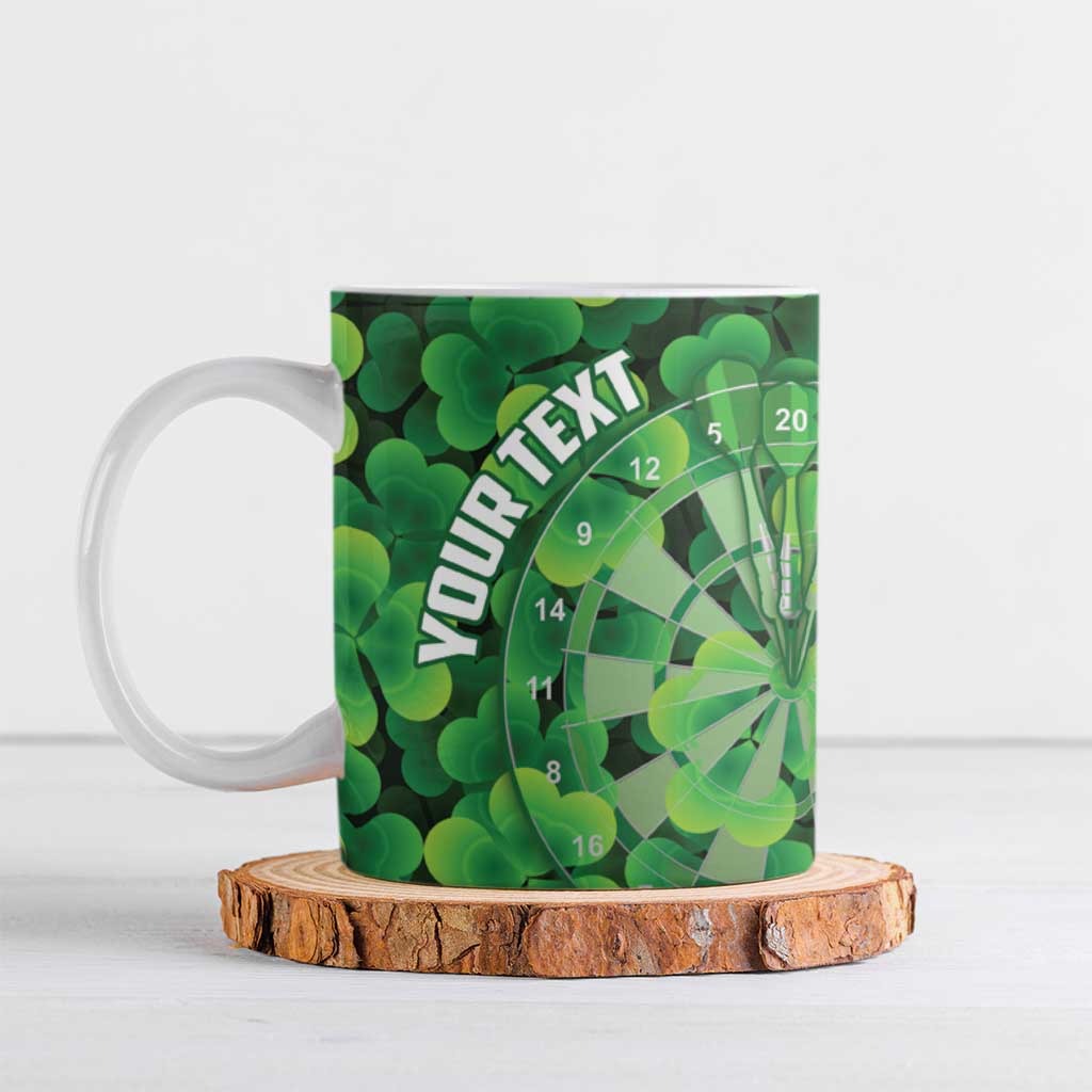 Personalised Ireland Darts Ceramic Mug Dartboard Irish Shamrock Pattern - Wonder Print Shop