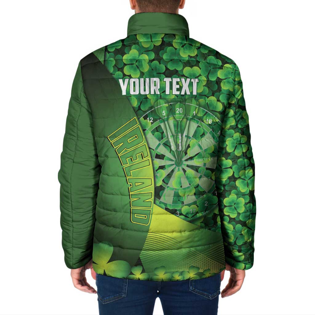 Personalised Ireland Darts Padded Jacket Dartboard Irish Shamrock Pattern - Wonder Print Shop