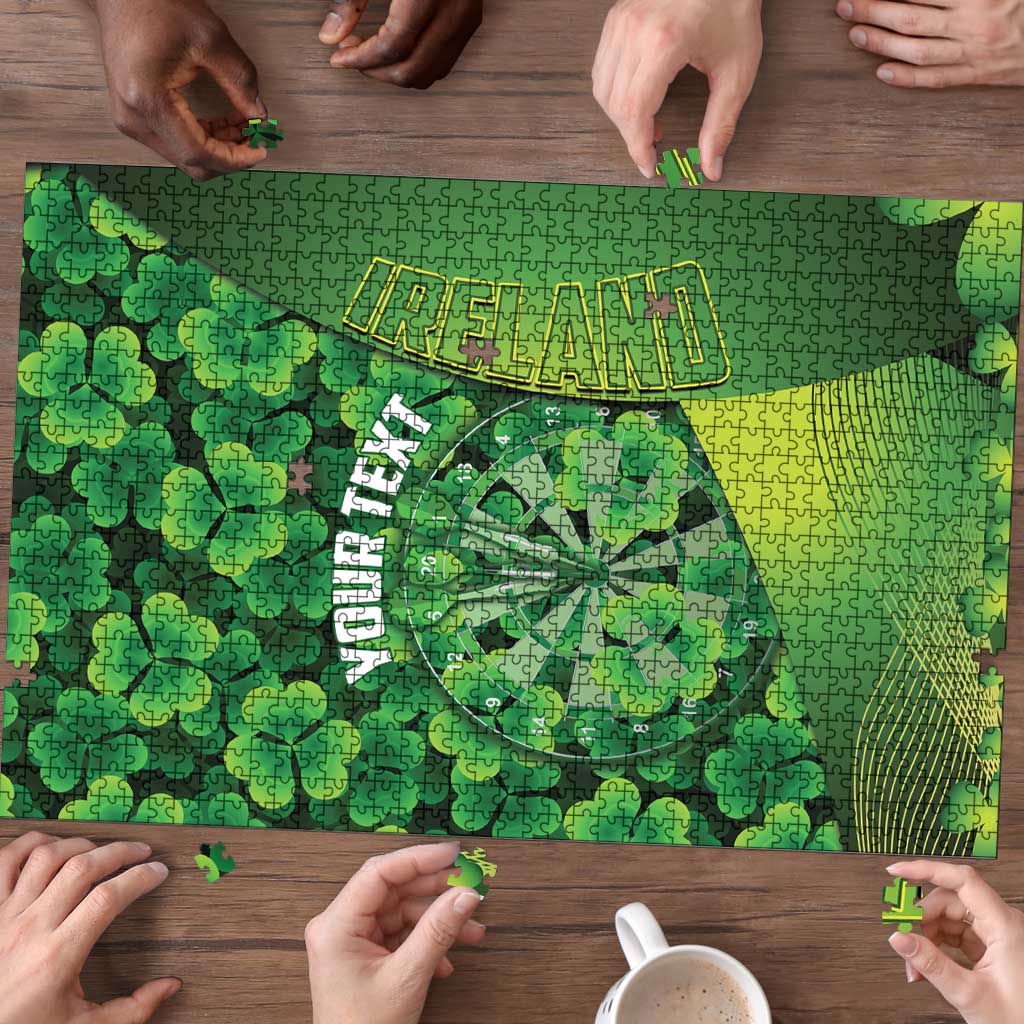Personalised Ireland Darts Puzzle Dartboard Irish Shamrock Pattern - Wonder Print Shop