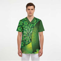 Personalised Ireland Darts Scrub Top Dartboard Irish Shamrock Pattern - Wonder Print Shop