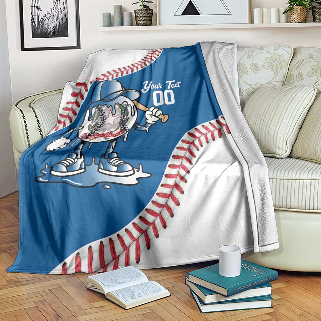 Italy 2026 Baseball Custom Blanket Go Champions Drip Style