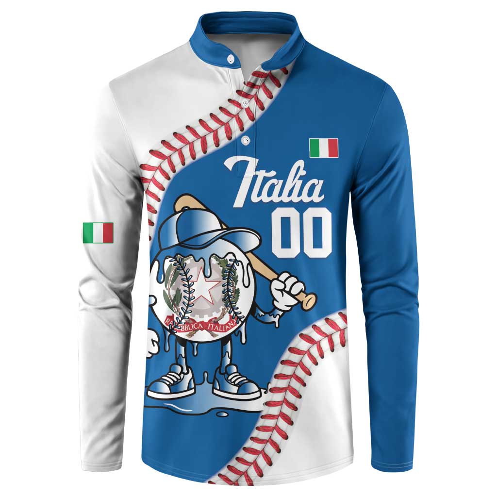 Italy 2026 Baseball Custom Button Sweatshirt Go Champions Drip Style