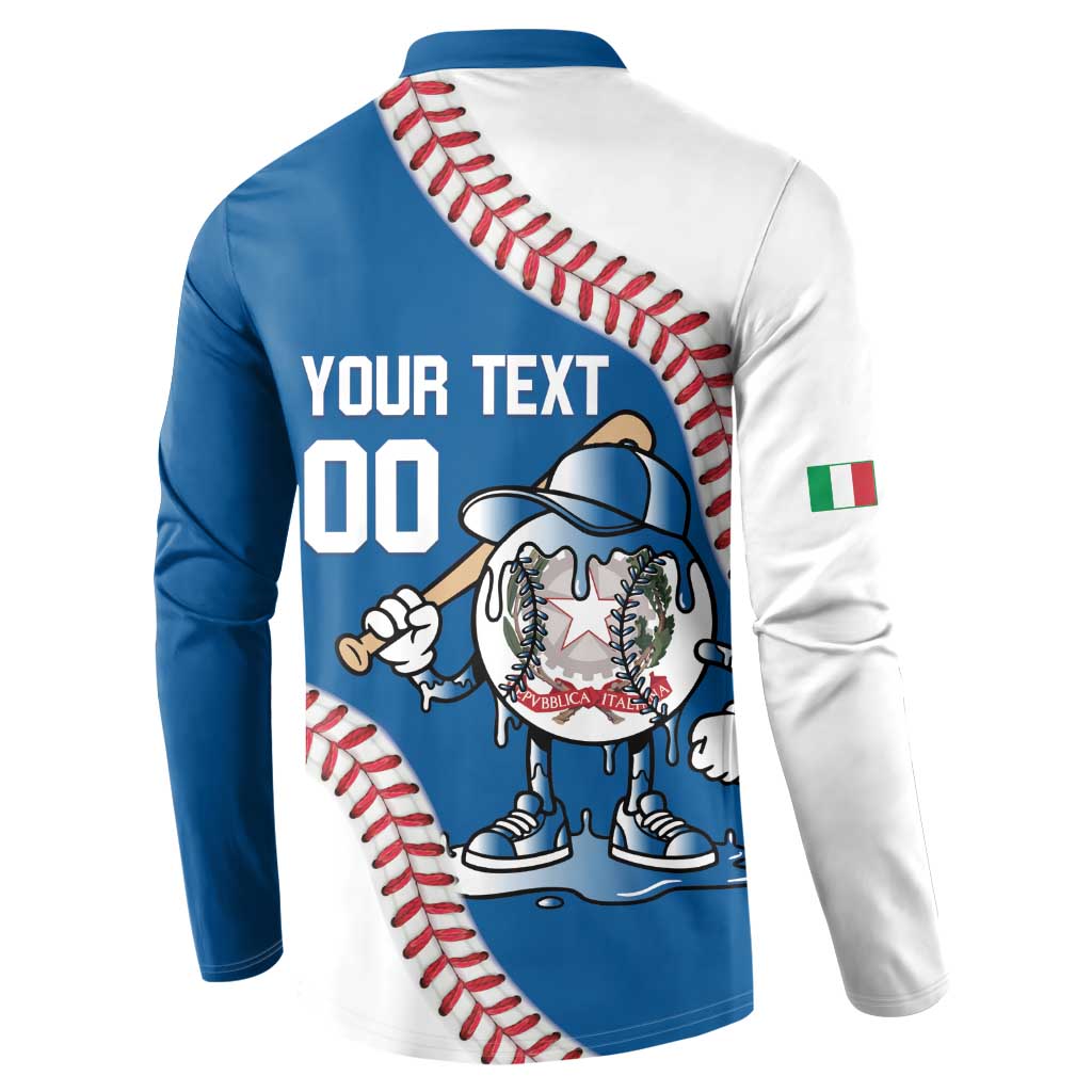 Italy 2026 Baseball Custom Button Sweatshirt Go Champions Drip Style