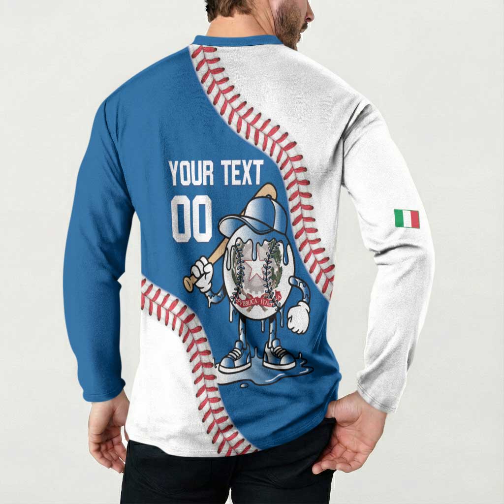 Italy 2026 Baseball Custom Button Sweatshirt Go Champions Drip Style