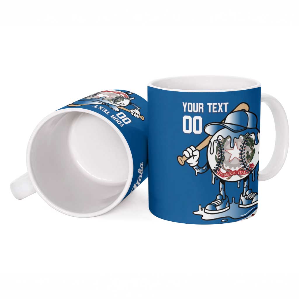Italy 2026 Baseball Custom Ceramic Mug Go Champions Drip Style
