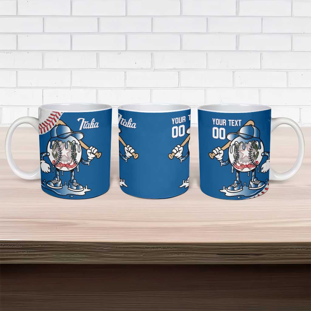 Italy 2026 Baseball Custom Ceramic Mug Go Champions Drip Style