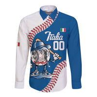 Italy 2026 Baseball Custom Long Sleeve Button Shirt Go Champions Drip Style