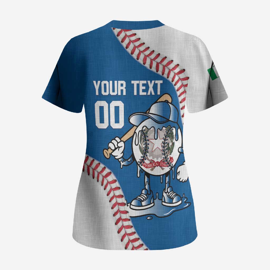 Italy 2026 Baseball Custom Scrub Top Go Champions Drip Style