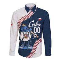 Czech Republic 2026 Baseball Custom Long Sleeve Button Shirt Go Cesko Drip Style