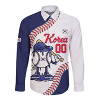South Korea 2026 Baseball Custom Long Sleeve Button Shirt Go Champions Drip Style
