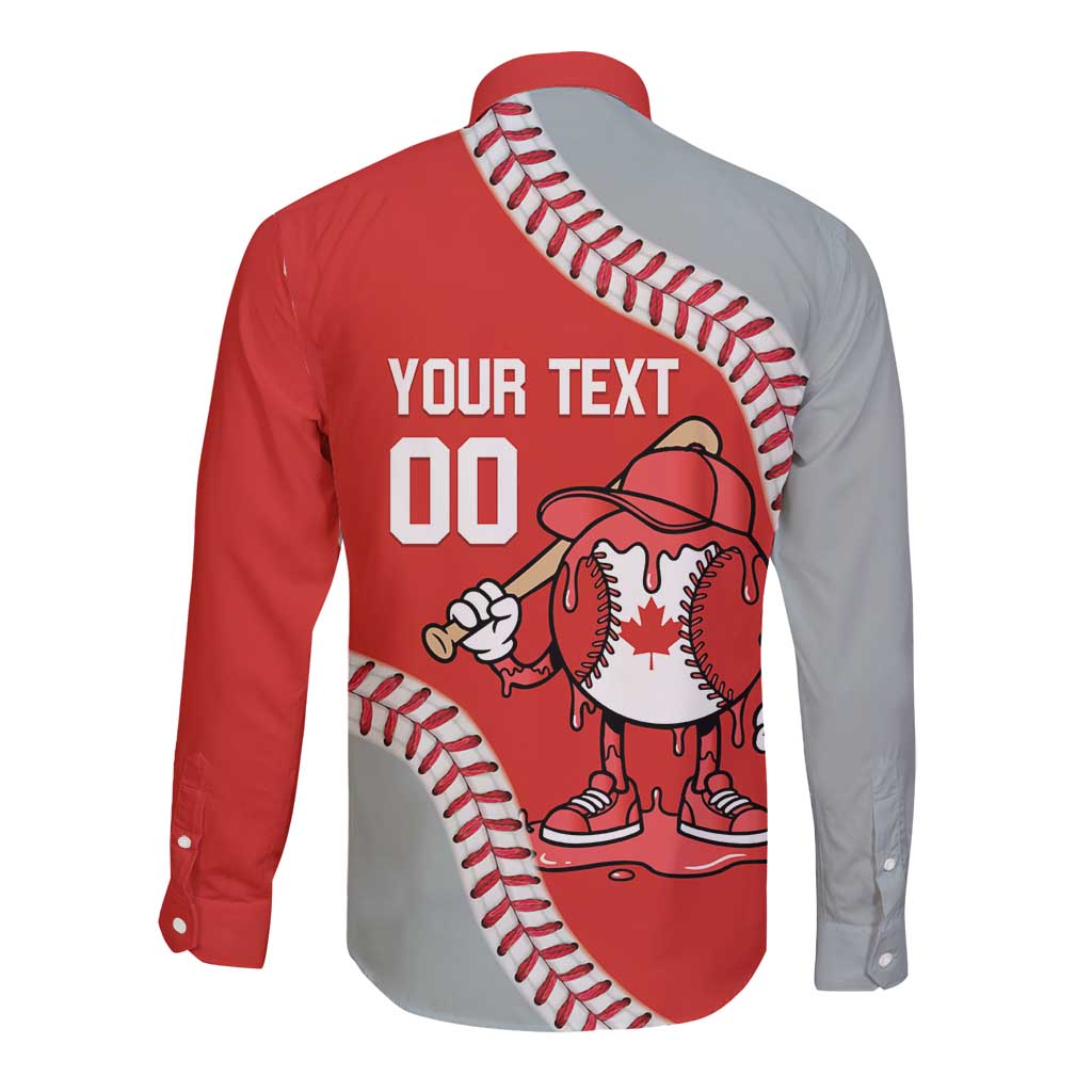 Canada 2026 Baseball Custom Long Sleeve Button Shirt Go Champions Drip Style