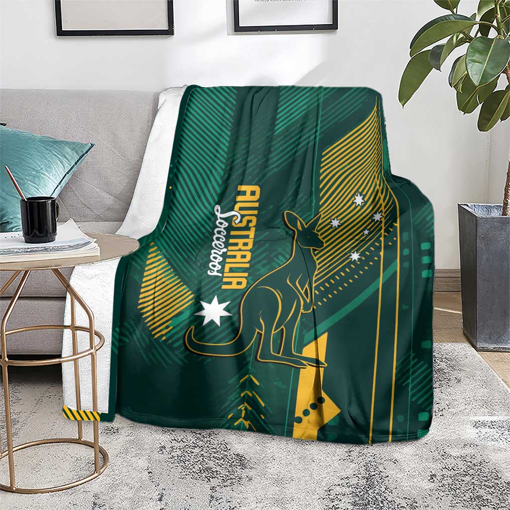Australia Socceroos 2026 Custom Blanket Go Aussie Kangaroo National Color