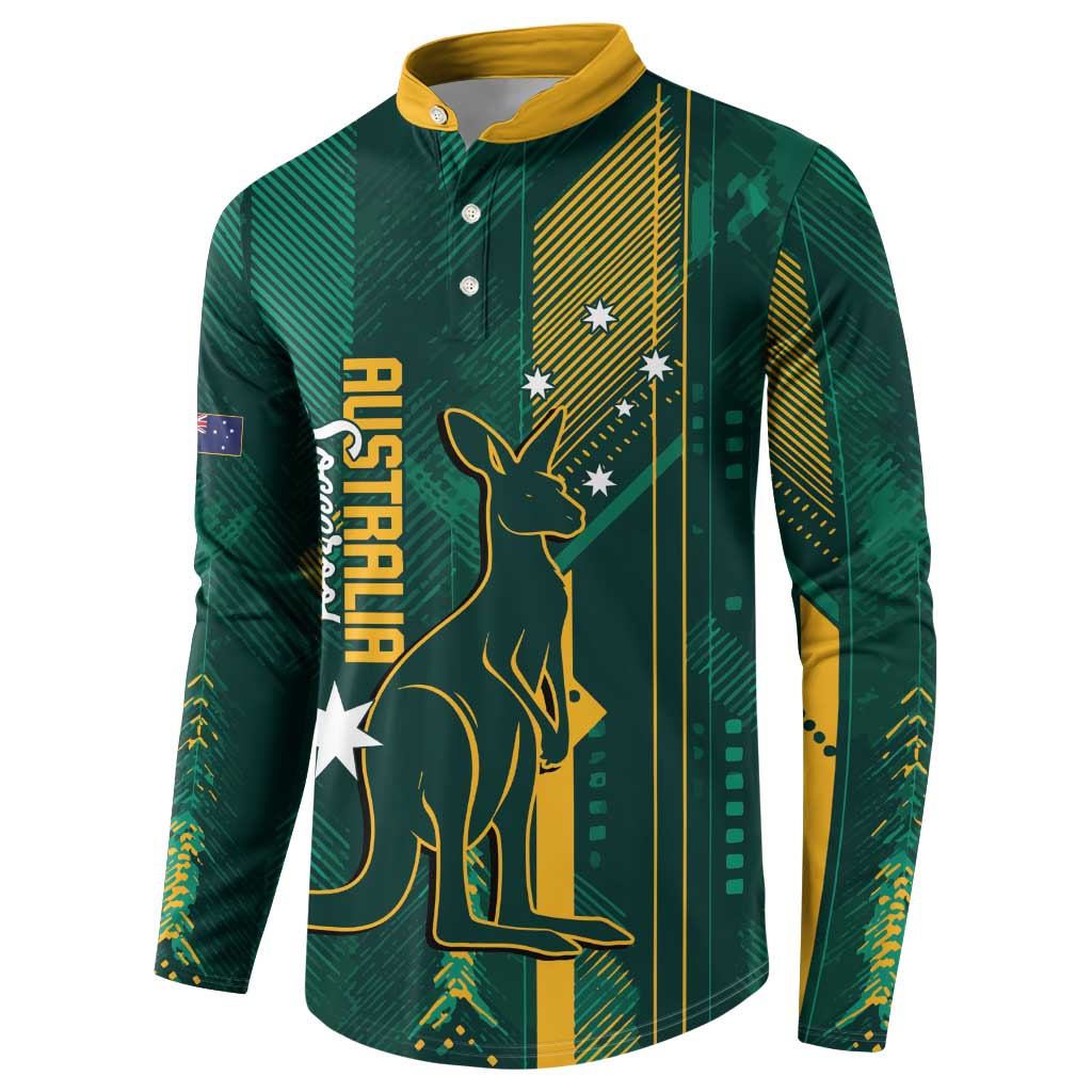 Australia Socceroos 2026 Custom Button Sweatshirt Go Aussie Kangaroo National Color
