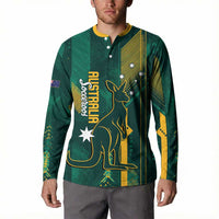 Australia Socceroos 2026 Custom Button Sweatshirt Go Aussie Kangaroo National Color