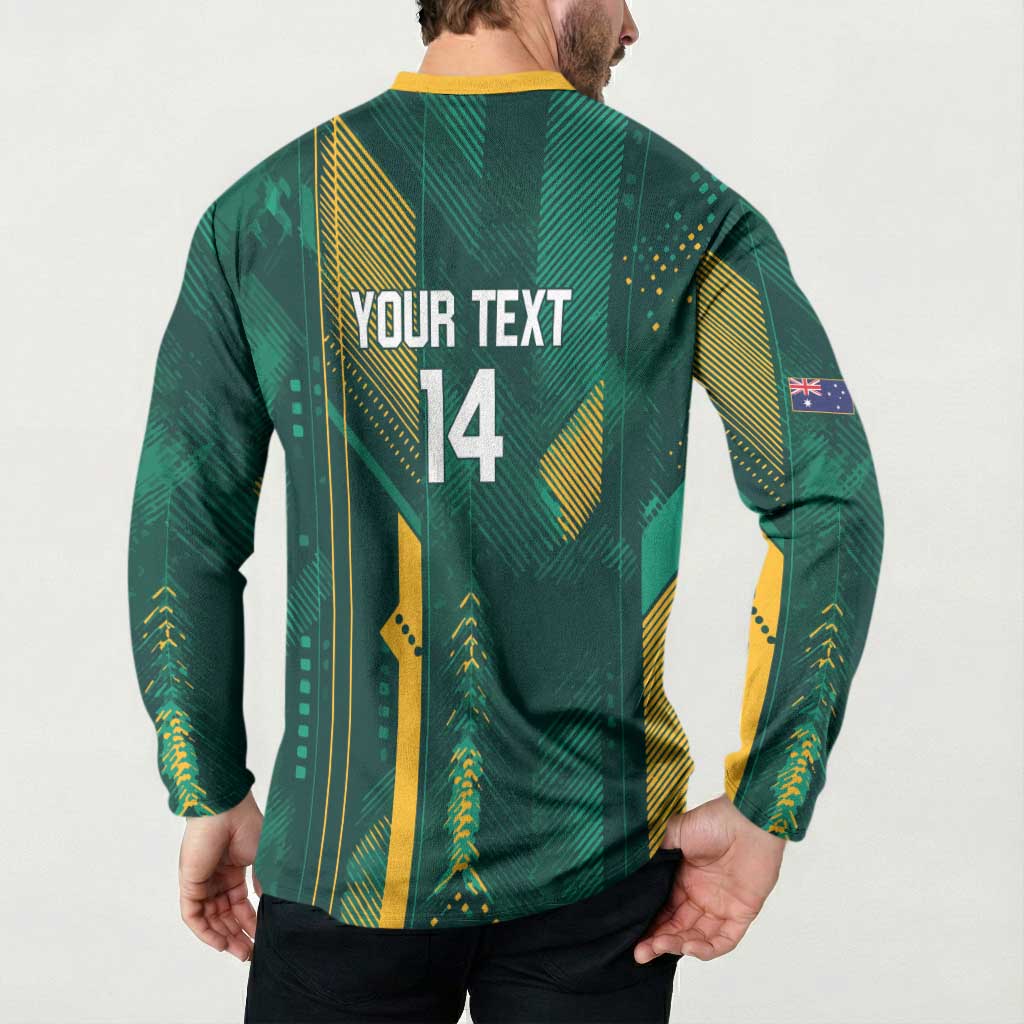 Australia Socceroos 2026 Custom Button Sweatshirt Go Aussie Kangaroo National Color