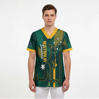 Australia Socceroos 2026 Custom Scrub Top Go Aussie Kangaroo National Color
