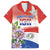 Paraguay 1811 Independence Day Family Matching Off The Shoulder Long Sleeve Dress and Hawaiian Shirt Grunge Flag Mix Passion Flowers