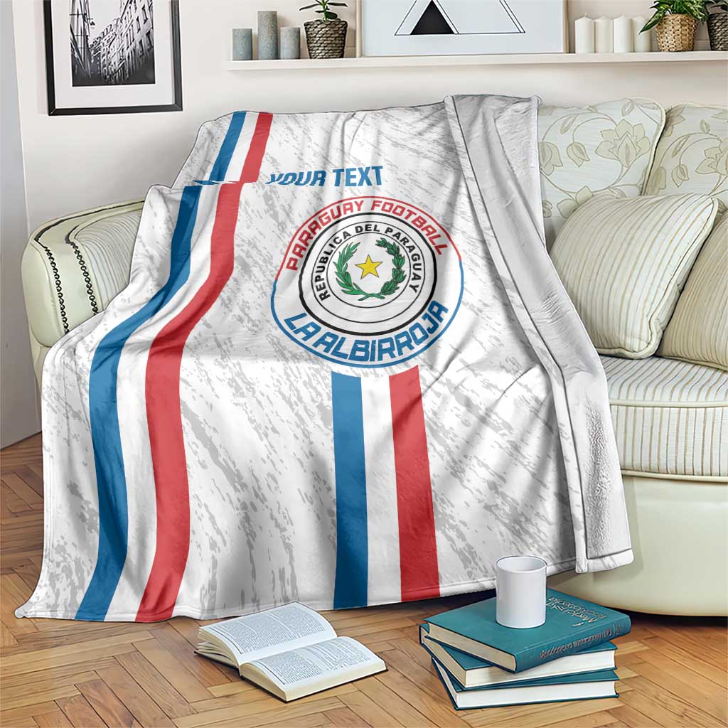 Custom Paraguay Football Blanket Vamos Albirroja